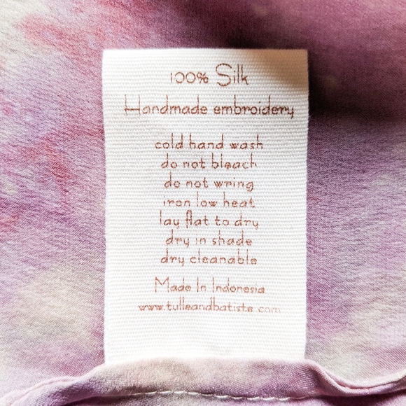 🦋LAST🦋 NWT Tulle and Batiste Bijou Silk Tie Dye Top, Amethyst, Size XS - Picture 7 of 8